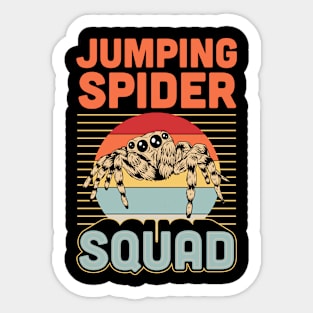 Cute Pet Jumping Spider Squad Retro Vintage Style Sticker